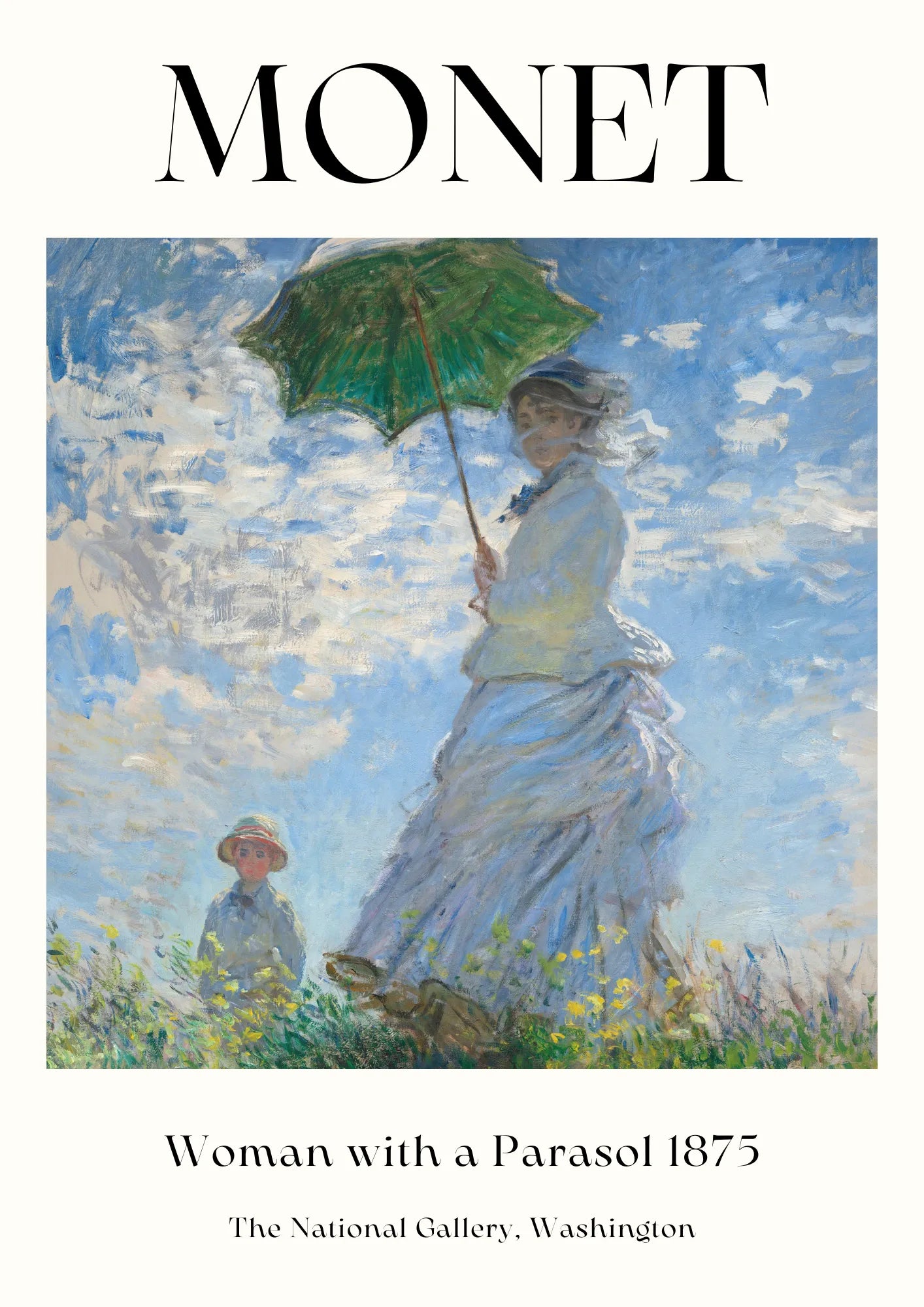 Monet Kobieta z Parasolą 1875 Plakat