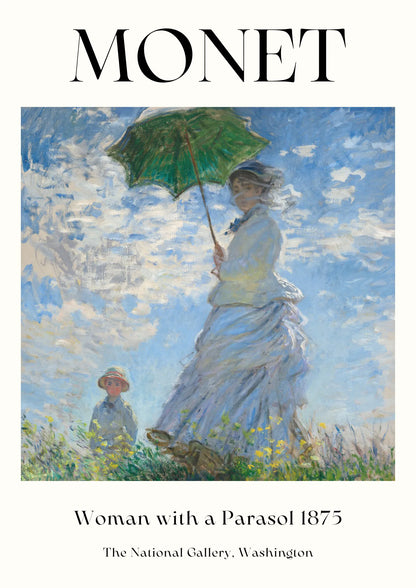 Monet Kobieta z Parasolą 1875 Plakat