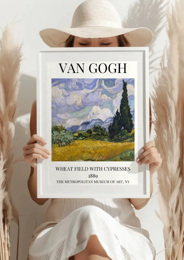Van Gogh Pole Pszenicy z Cyprysami 1889 Plakat