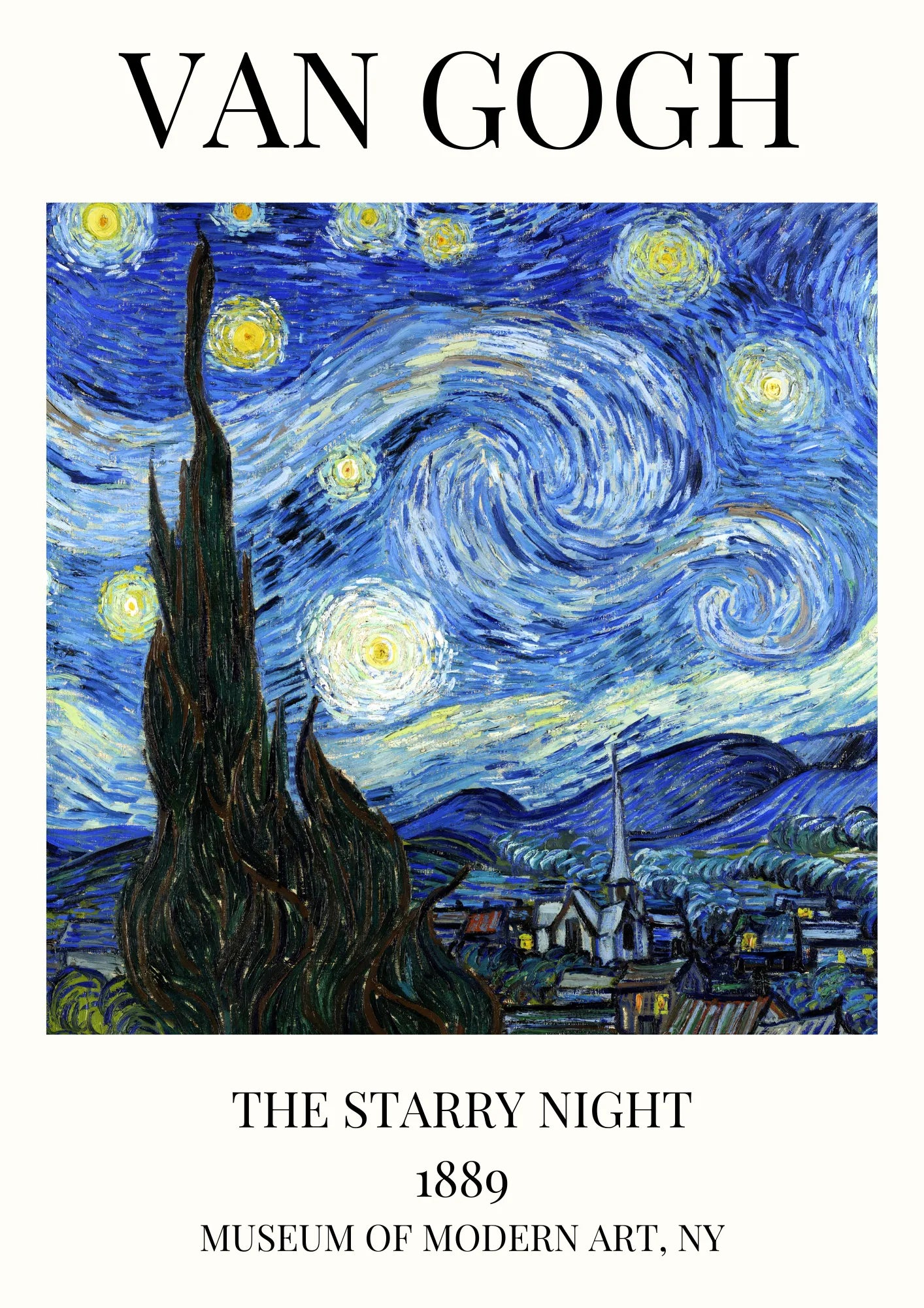 Van Gogh Gwiaździsta Noc 1889 Plakat