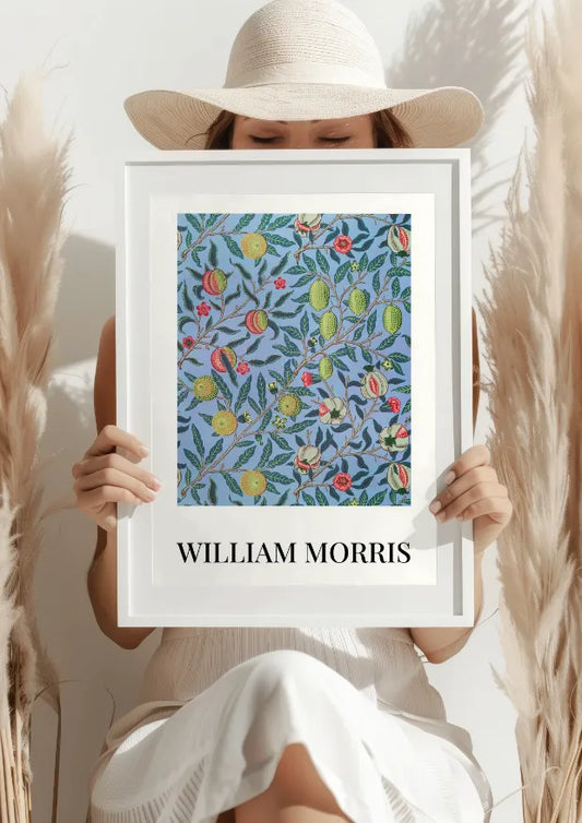 William Morris Granat na Niebieskim Tle Plakat