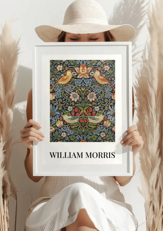 William Morris Ptaki i Kwiaty na Niebieskim Tle Plakat