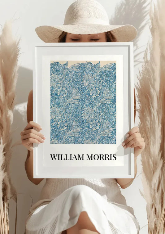 William Morris Kwiaty w Turkusowym Niebieskim Plakat