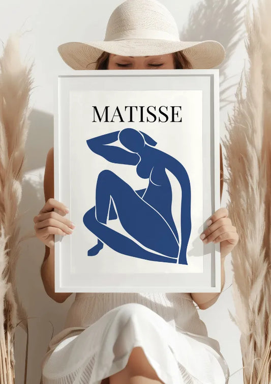Matisse Niebieska Figura w Pozycji Skłon Plakat