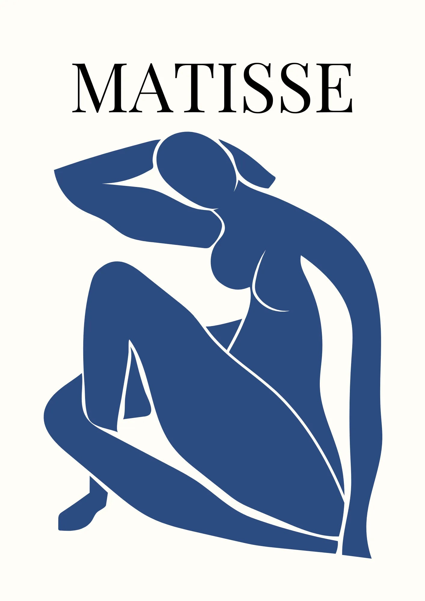 Matisse Niebieska Figura w Pozycji Skłon Plakat