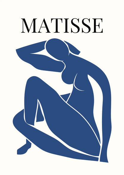 Matisse Niebieska Figura w Pozycji Skłon Plakat