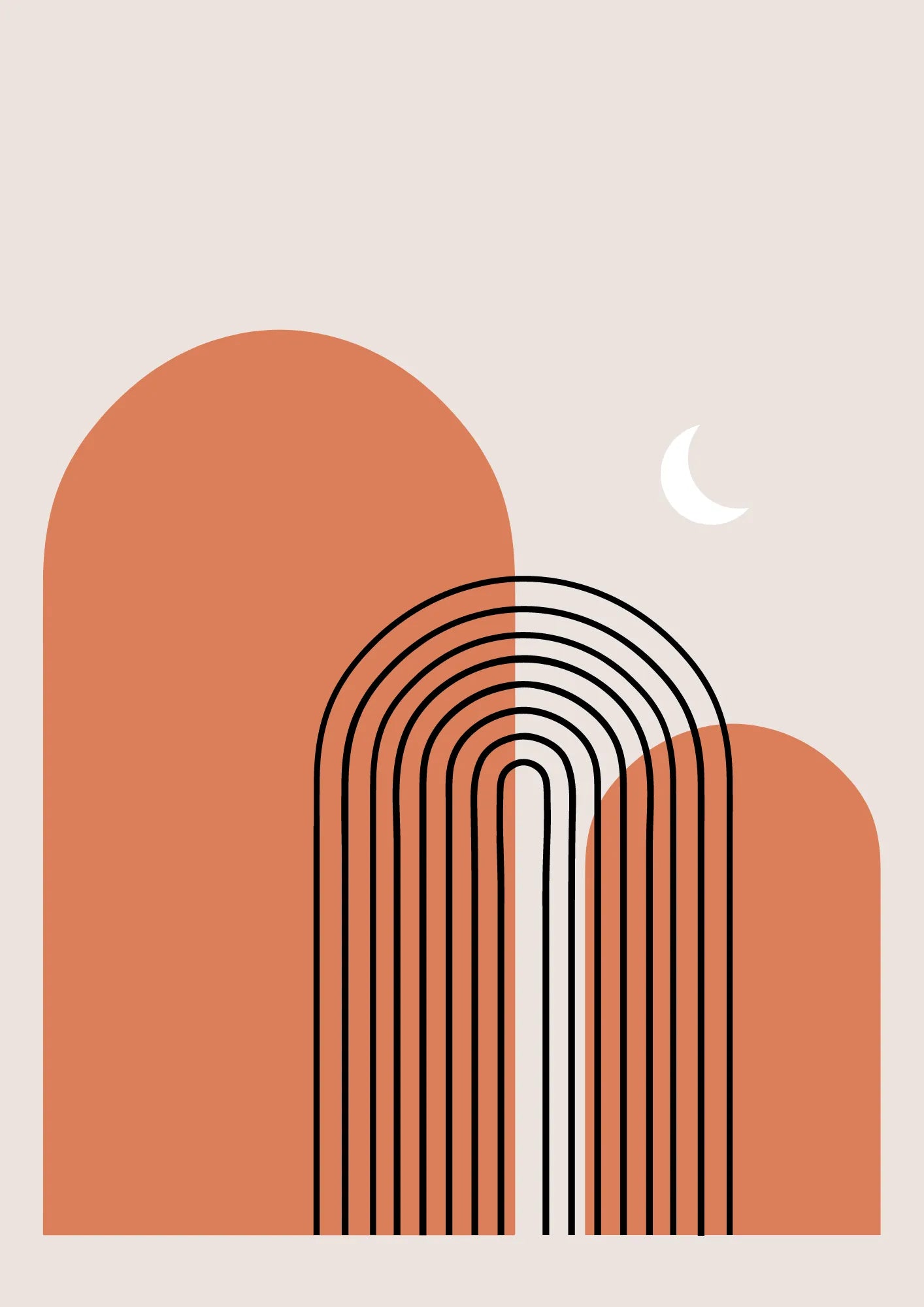 Abstrakcyjny Pomarańczowy Łuk Plakat