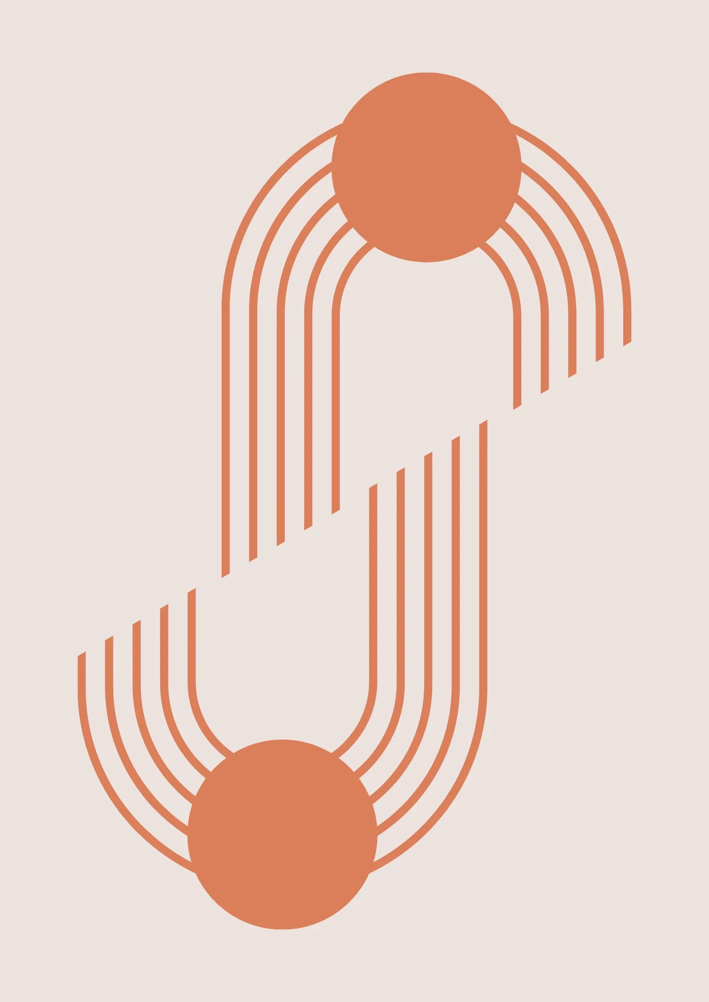 Pomarańczowe Geometryczne Połączenie Plakat