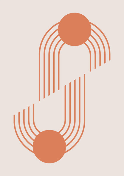 Pomarańczowe Geometryczne Połączenie Plakat