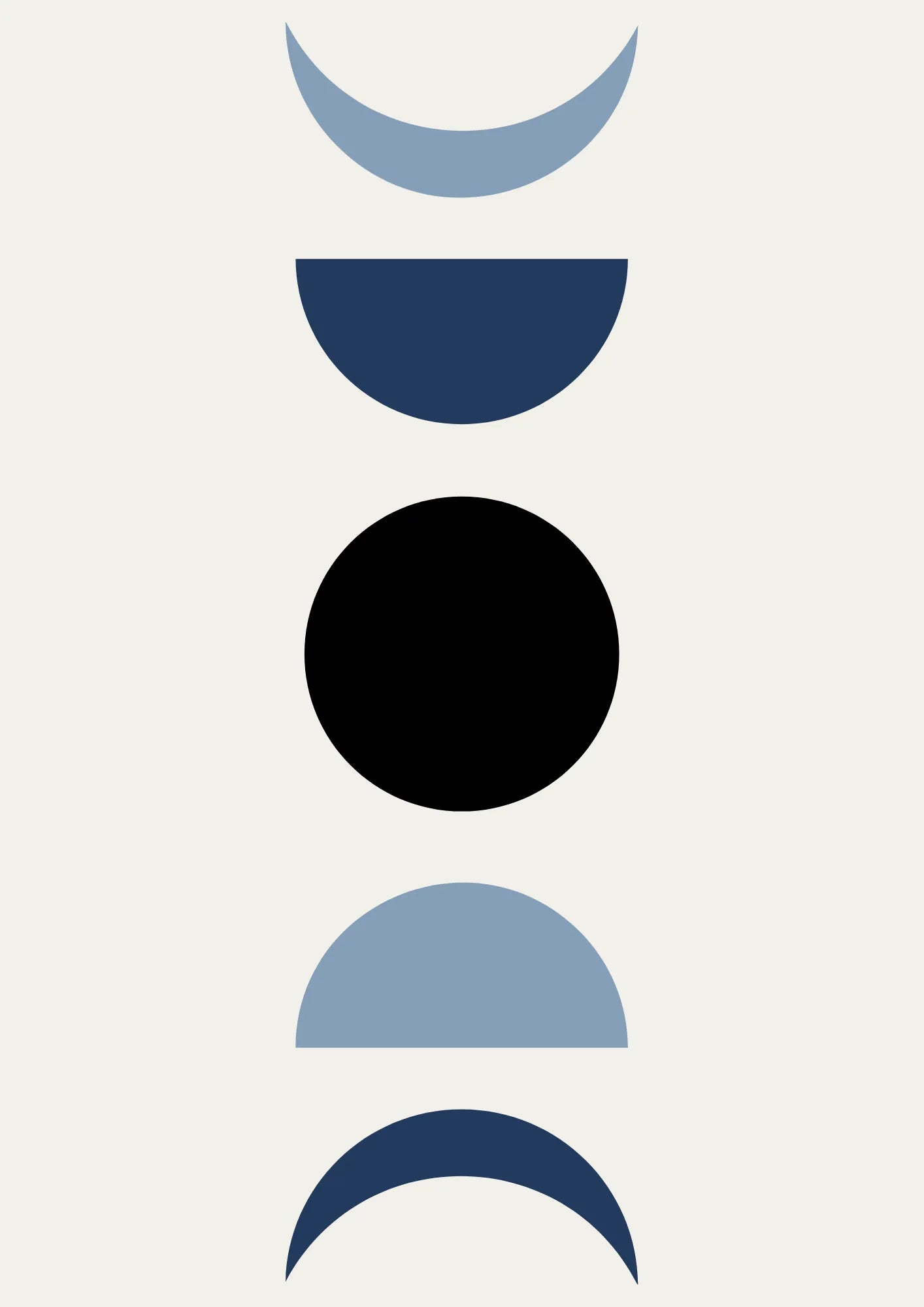 Księżycowe Fazy w Geometrycznym Ujęciu Plakat