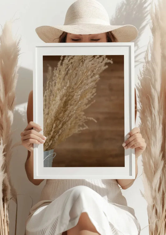 Naturalne Trawy w Vintage Wazonie Plakat
