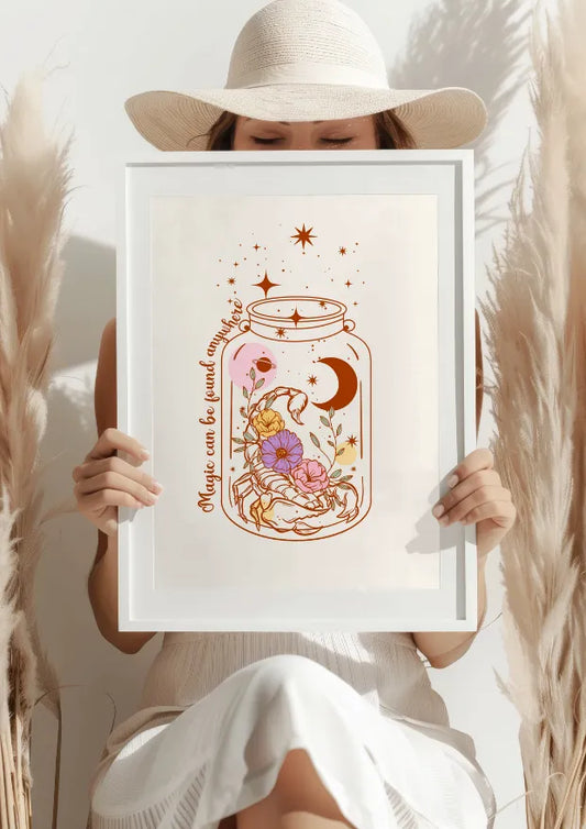 Magia w Słoiku Kwiatów i Gwiazd Plakat
