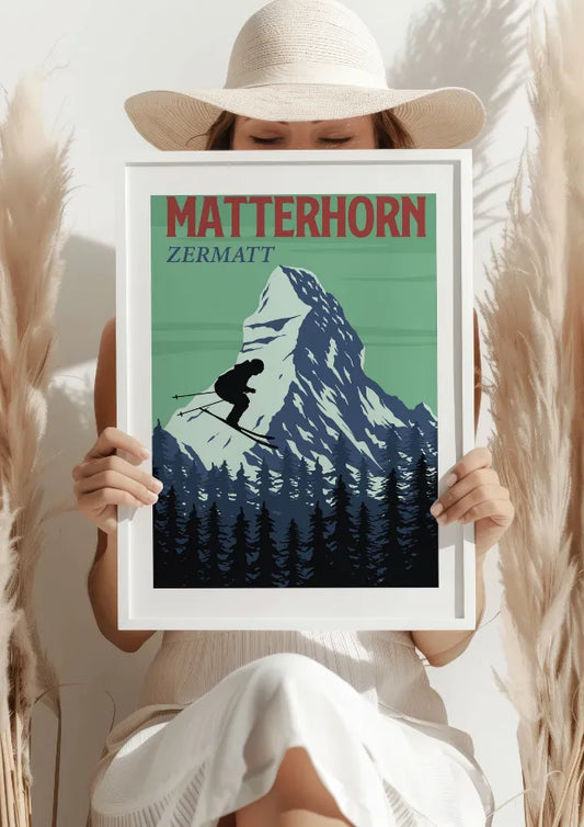 Matterhorn Zermatt Ski Plakat