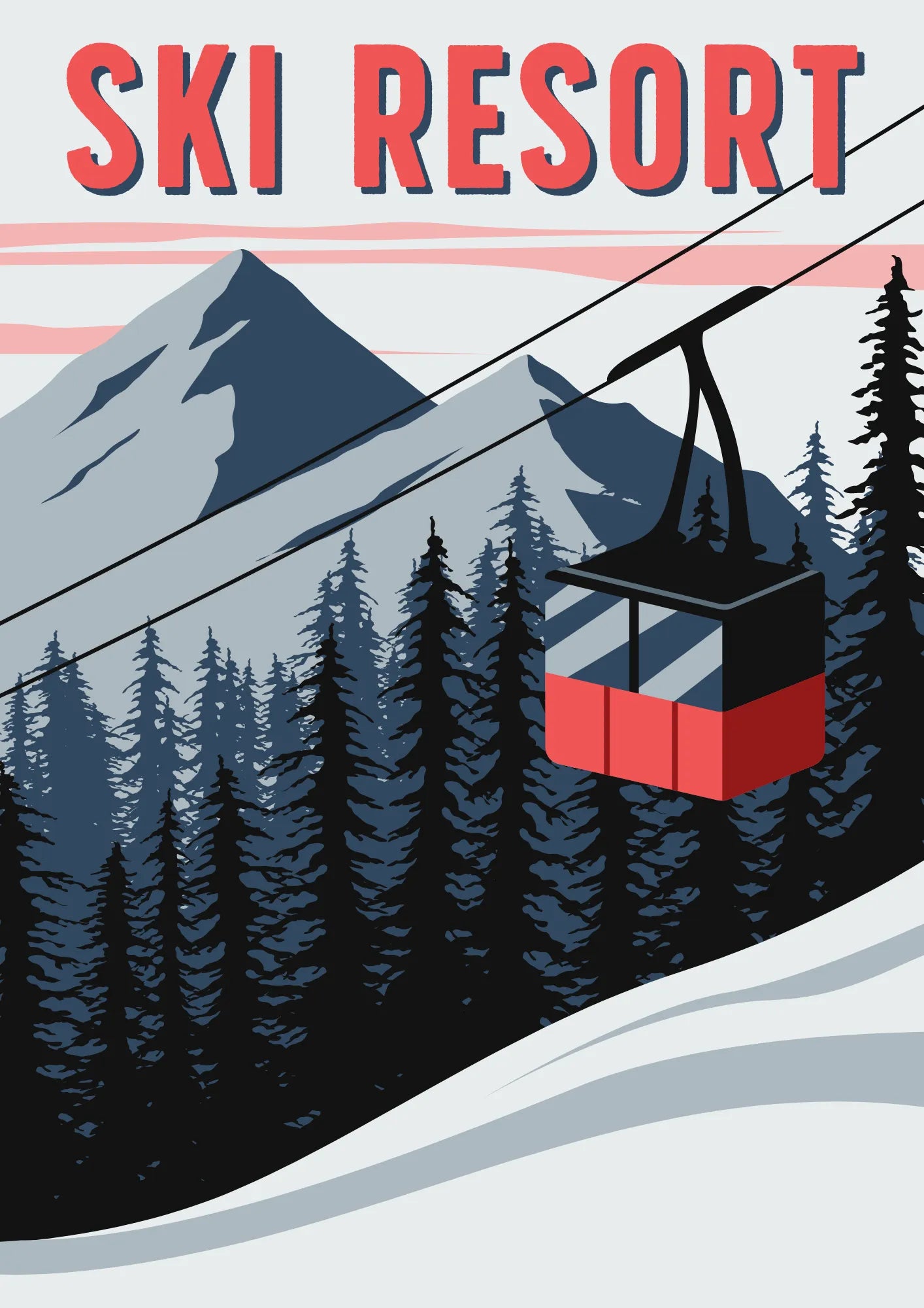 Ski Resort Alpine Plakat