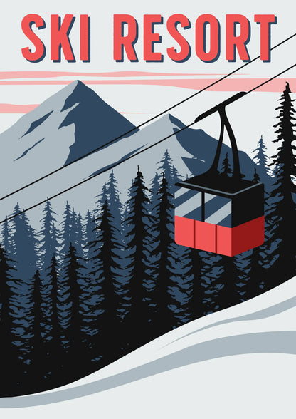 Ski Resort Alpine Plakat