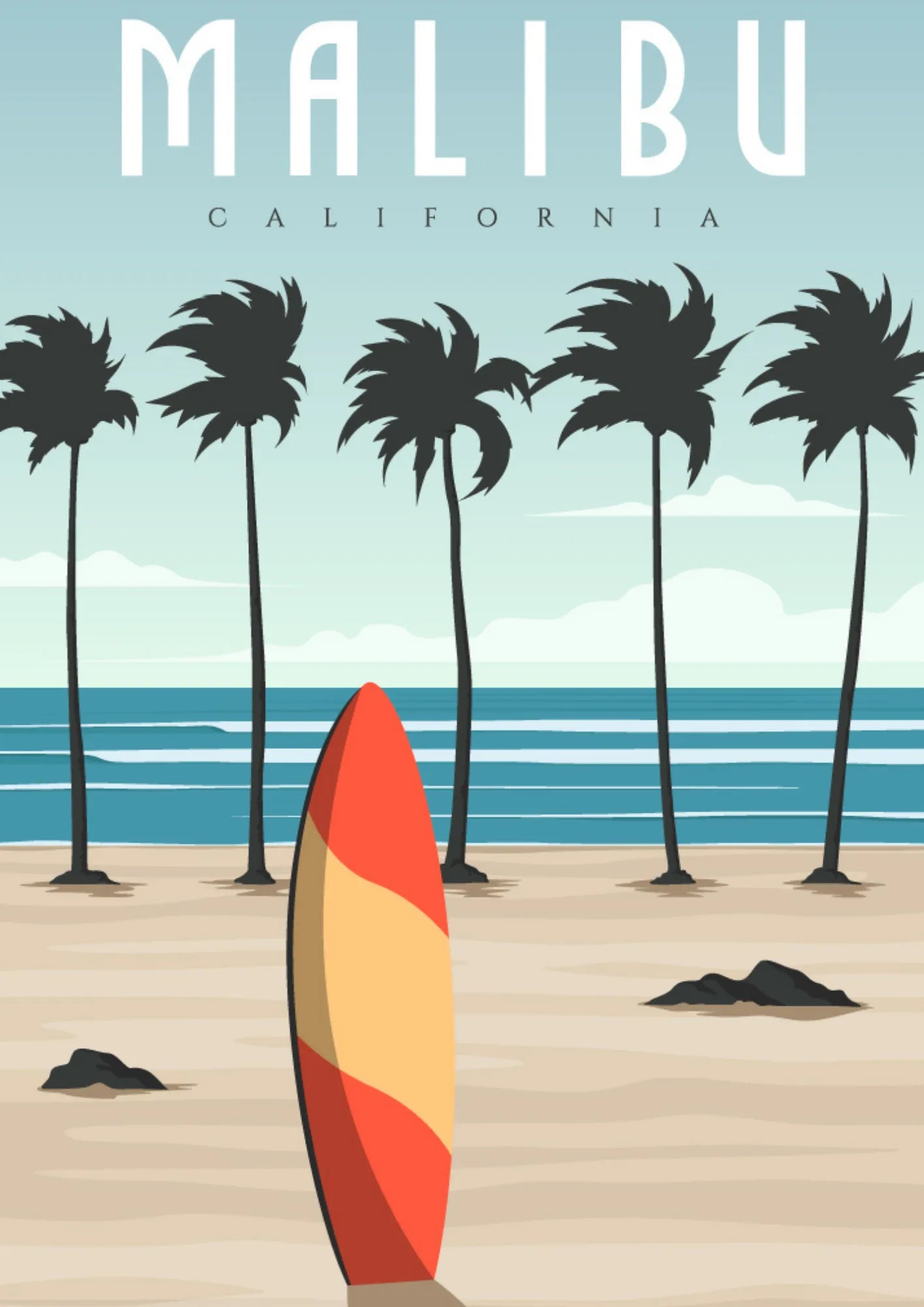 Malibu California Plakat
