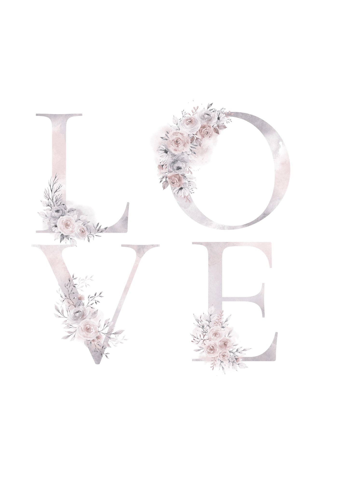 Kwiatowe LOVE Plakat