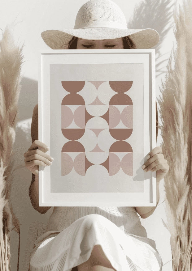 Geometryczny Wzór w Czerwieni Plakat