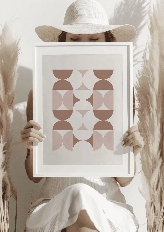 Geometryczny Wzór w Czerwieni Plakat