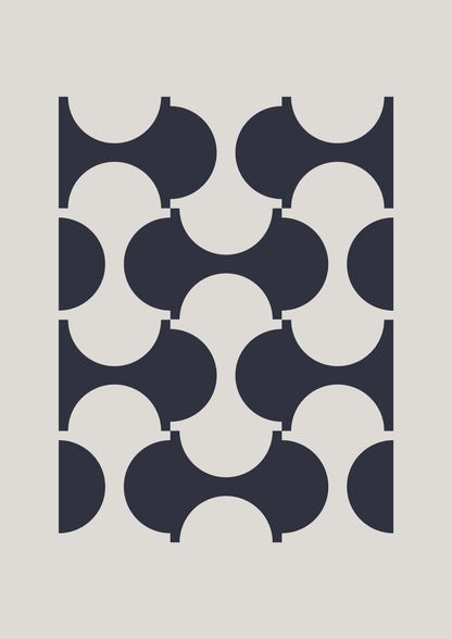 Minimalistyczna Abstrakcja w Ciemnym Granacie Plakat