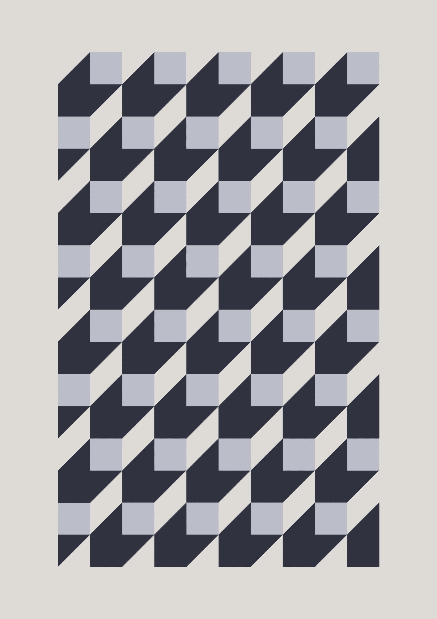 Geometryczny Wzór w Granacie i Błękicie Plakat