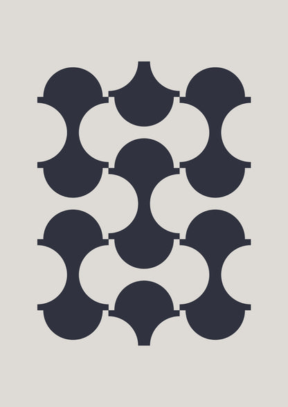 Minimalistyczny Granatowy Wzór Geometryczny Plakat