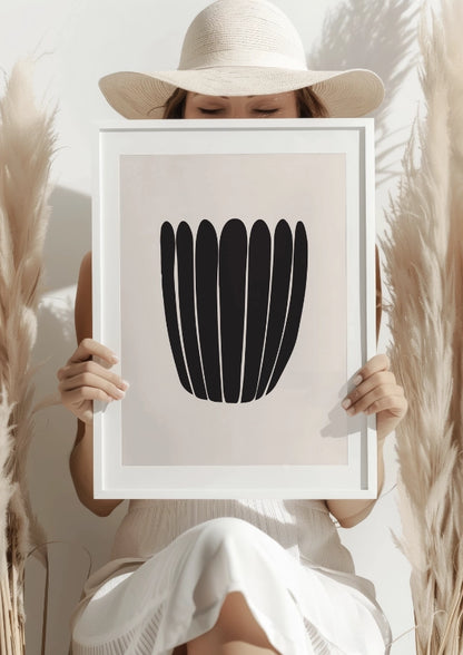 Abstrakcyjne kształty w minimalistycznym stylu plakat