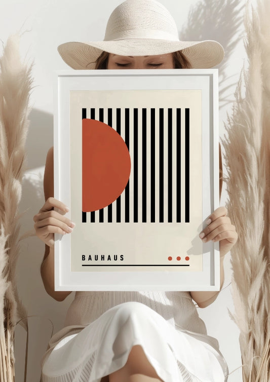 Geometryczny minimalizm w stylu Bauhaus plakat