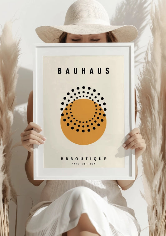 Abstrakcyjna kompozycja okręgów Bauhaus plakat
