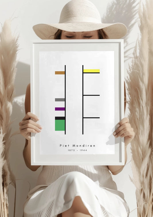 Geometryczna harmonia Mondriana plakat