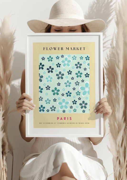Kwiatowy wzór Paris plakat