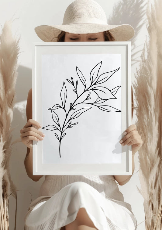 Botaniczny minimalistyczny rysunek plakat