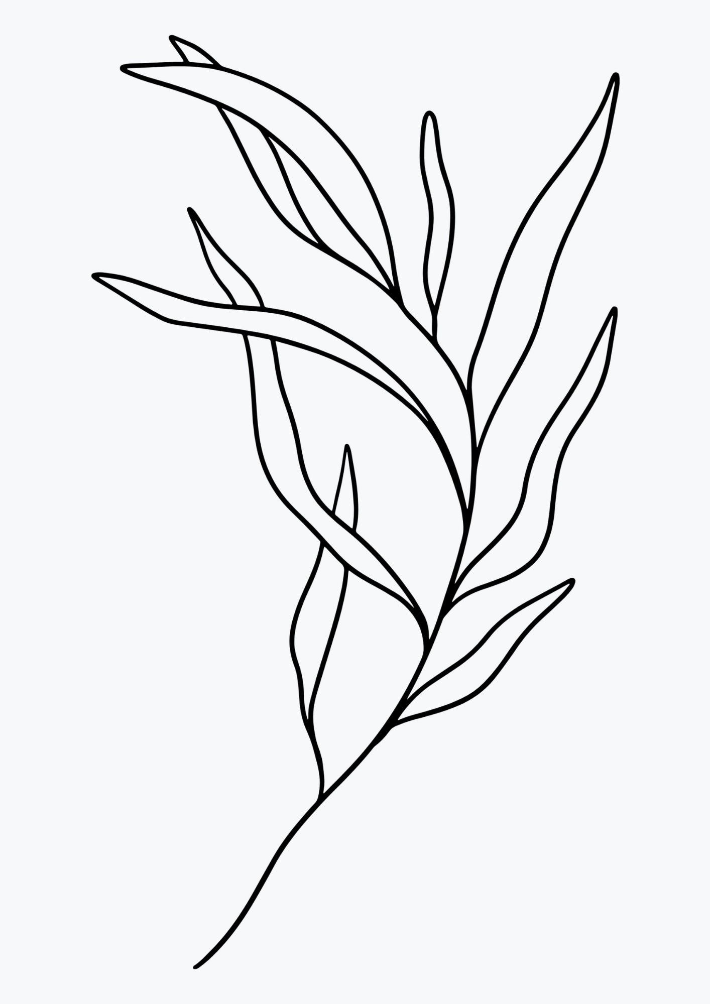 Szkic liścia w minimalistycznym stylu plakat