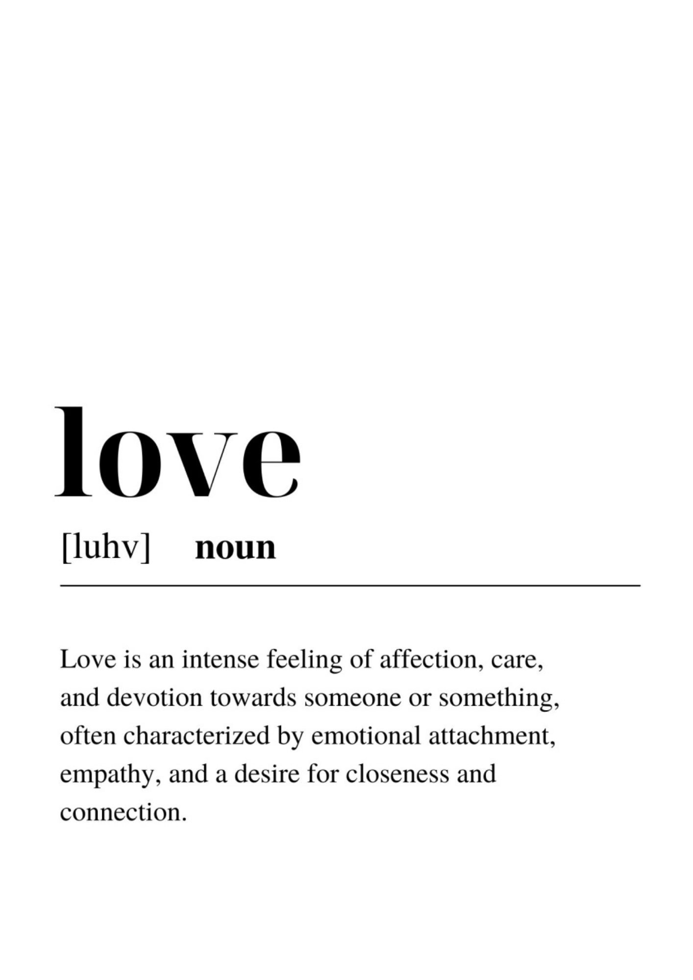 Love Definition Plakat