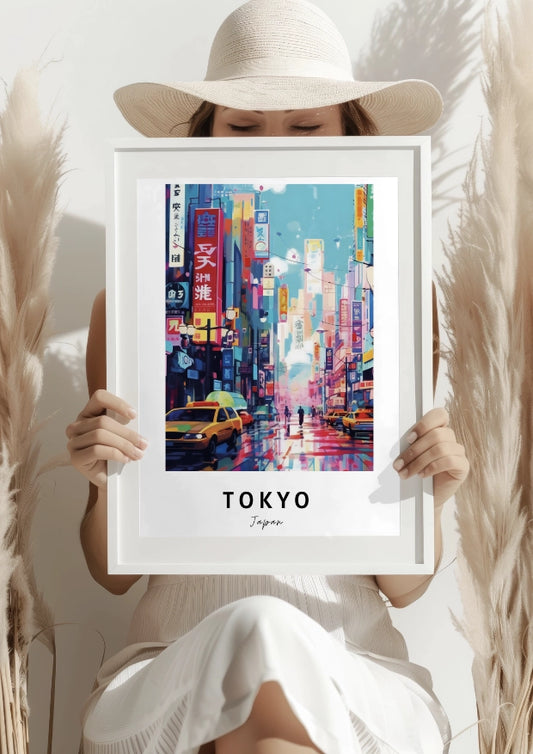 Tokyo w Barwach Neonów Plakat