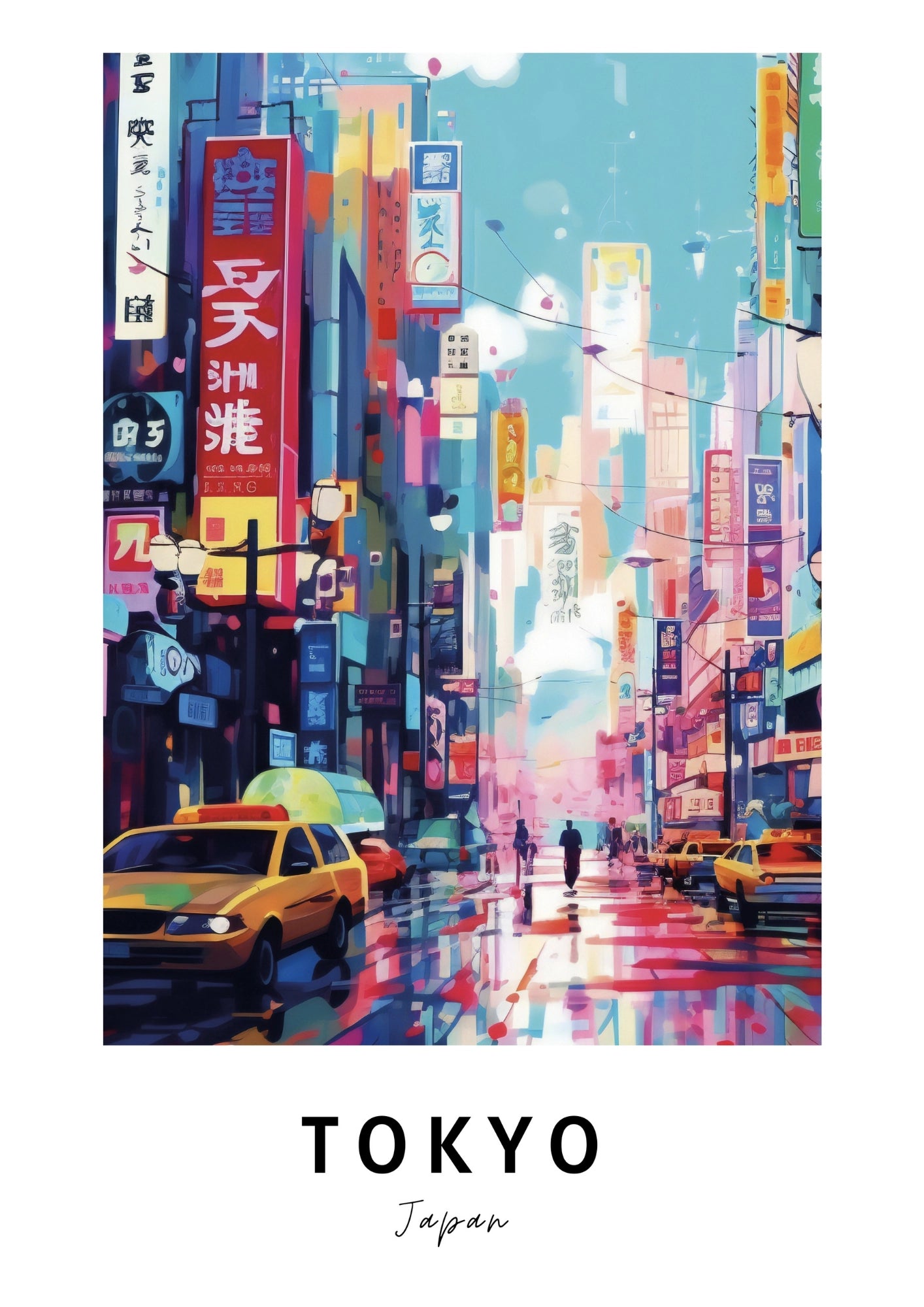 Tokyo w Barwach Neonów Plakat