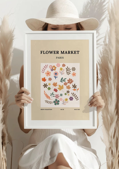 Paris Flower Market Vintage Plakat