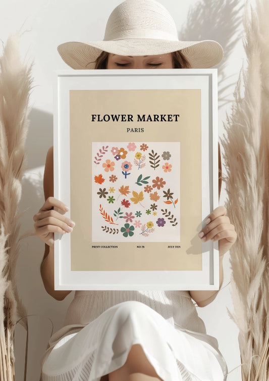 Paris Flower Market Vintage Plakat