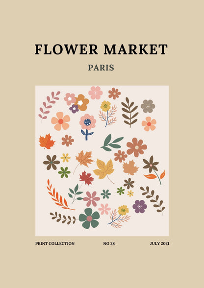 Paris Flower Market Vintage Plakat
