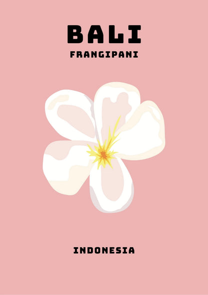 Bali Frangipani Indonesia Plakat