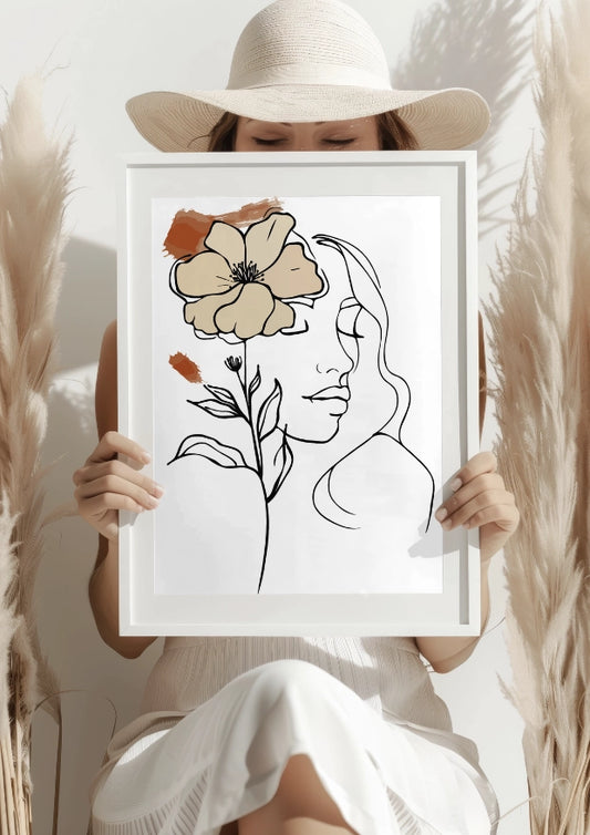 Kwiatowa Harmonia Twarz Plakat