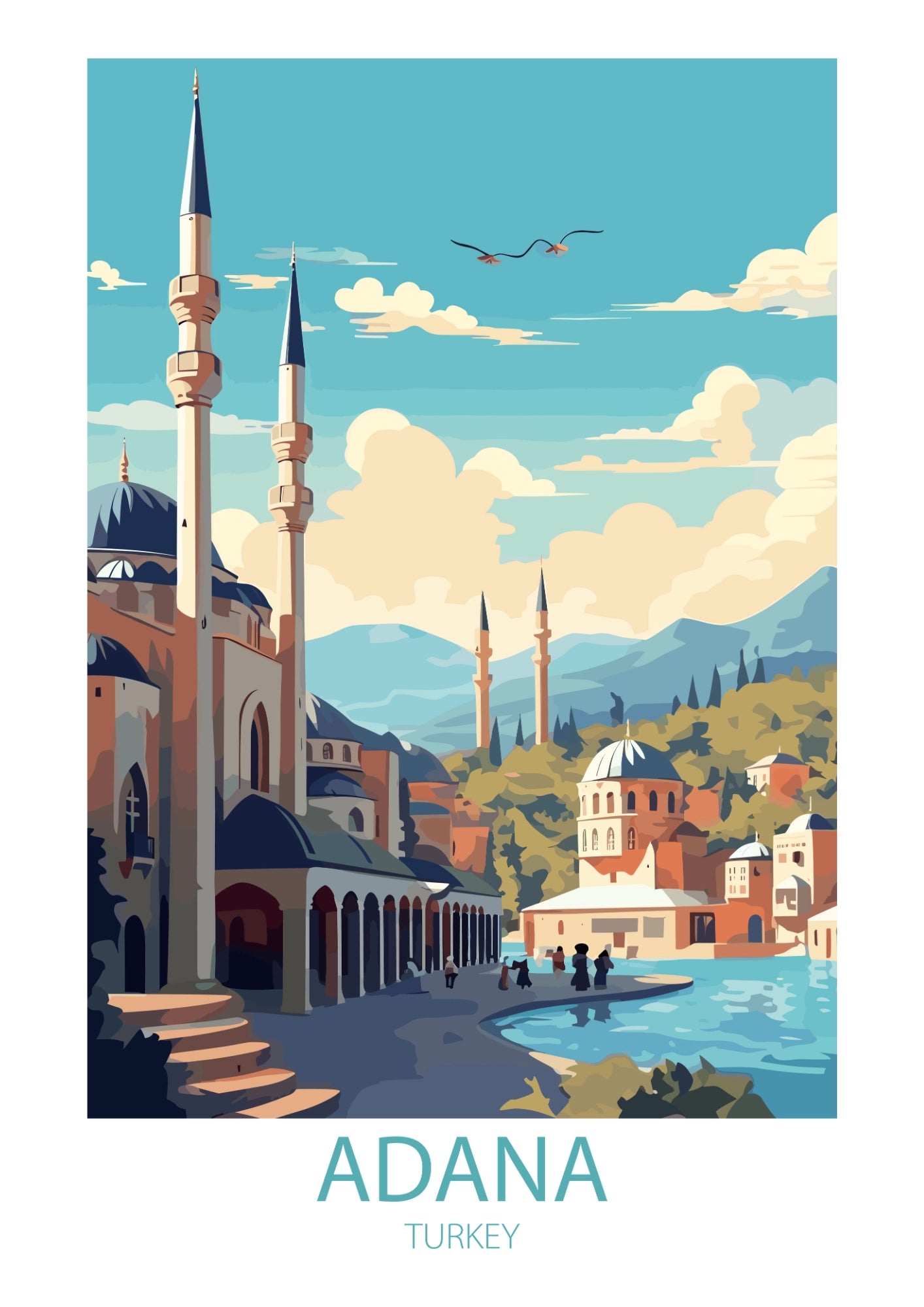 Adana w Turkusowej Perspektywie Plakat