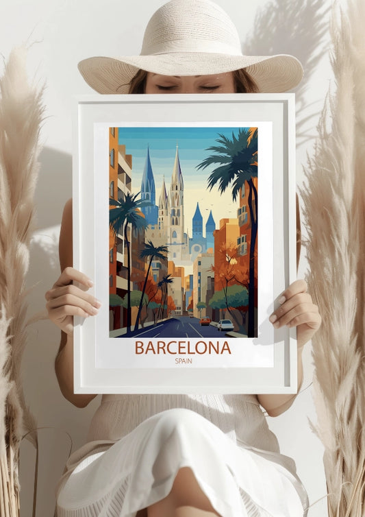 Barcelona W Blasku Słońca Plakat