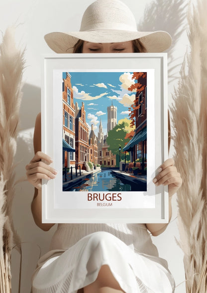 Bruges Nastrojowe Kanały Plakat