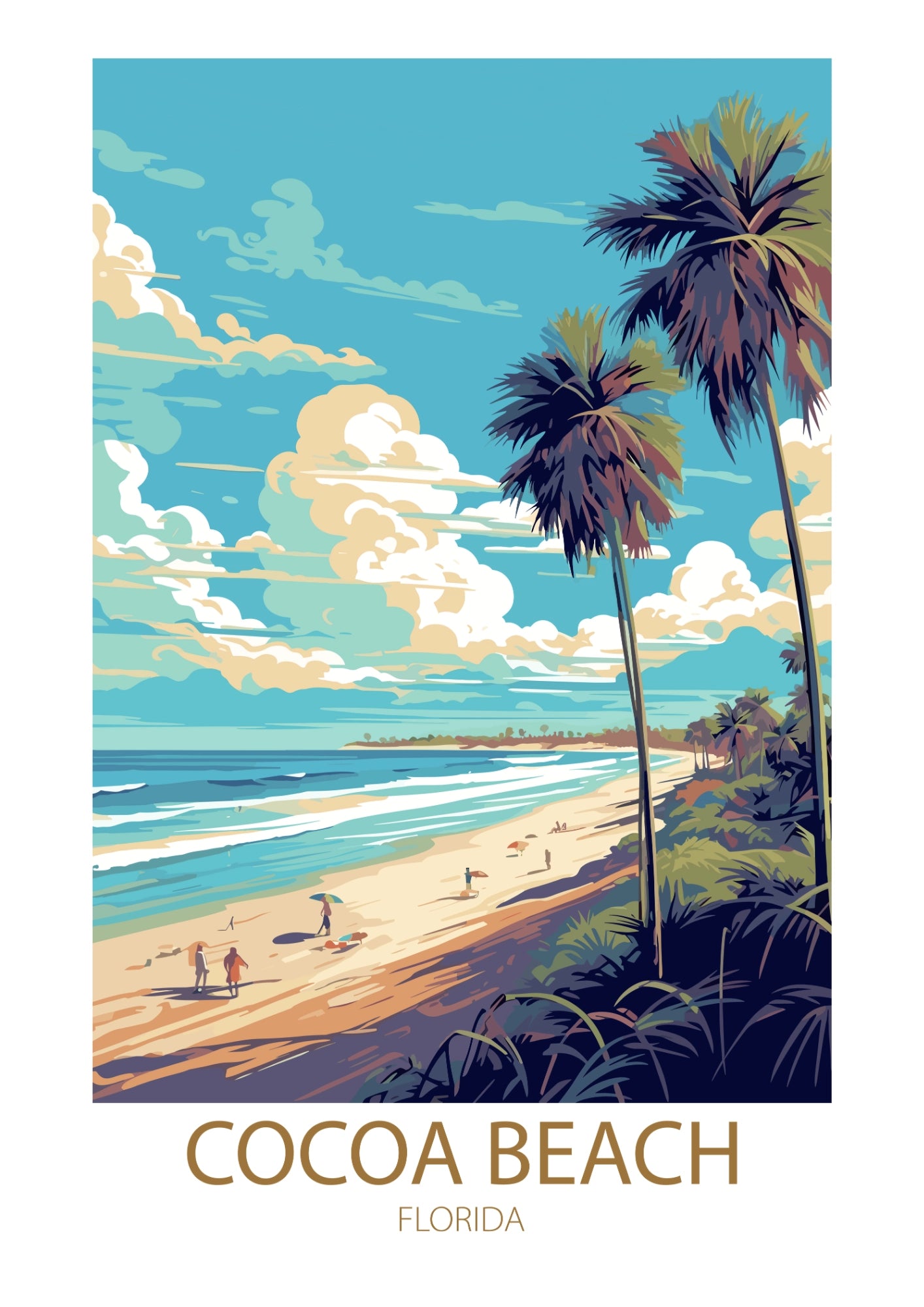Cocoa Beach Słoneczny Raj Plakat