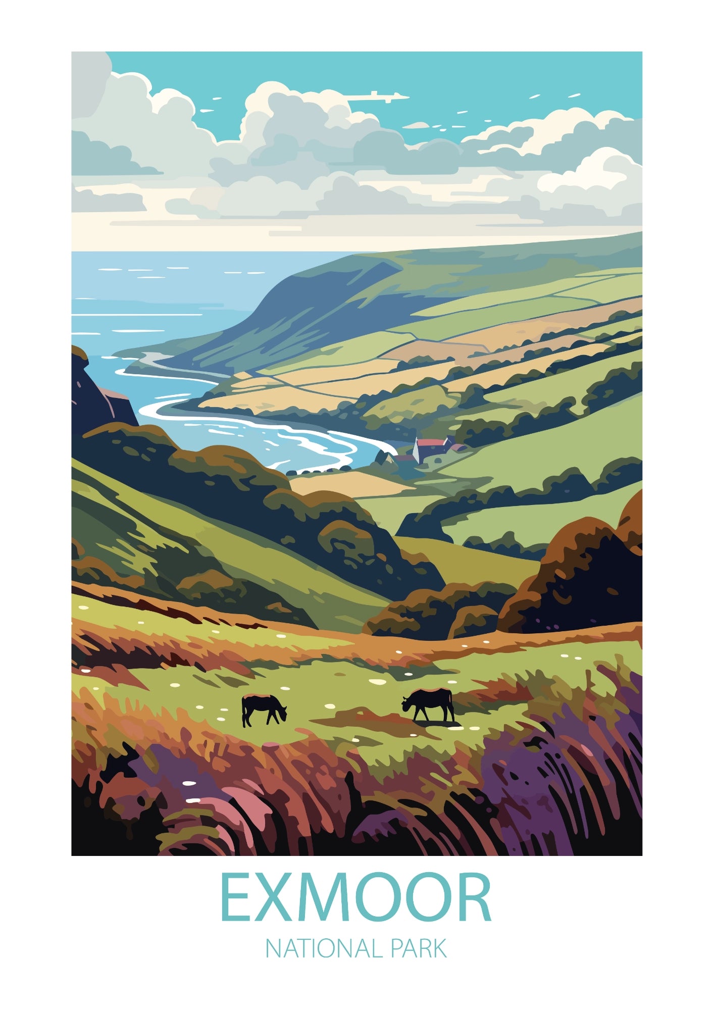 Widok na Exmoor National Park Plakat