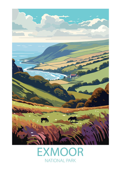 Widok na Exmoor National Park Plakat