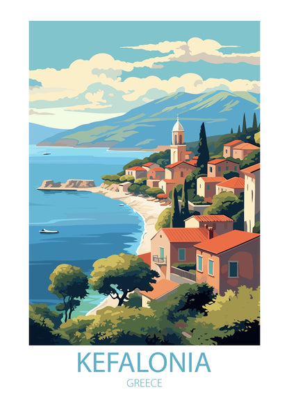 Malownicza Kefalonia nad Błękitnym Morzem Plakat