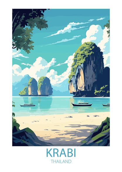 Egzotyczne Wybrzeże Krabi w Tajlandii Plakat