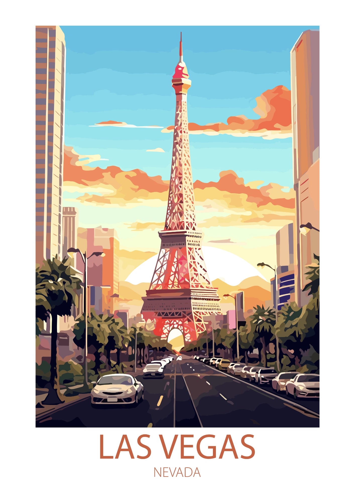 Wieża Eiffla w Las Vegas Plakat